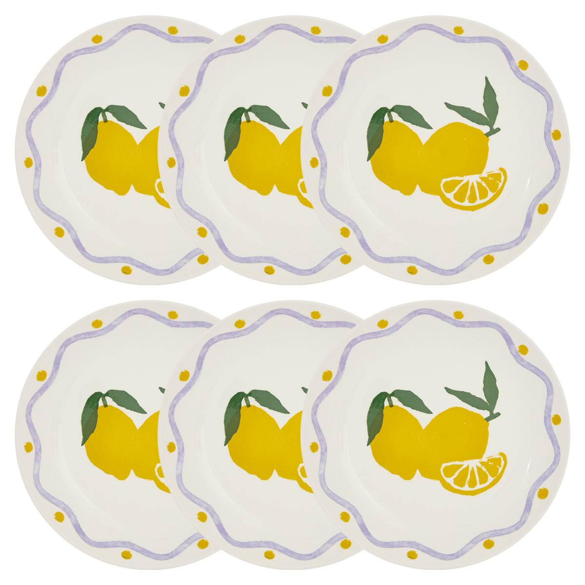 Juego de 6 platos de postre “Fruity”