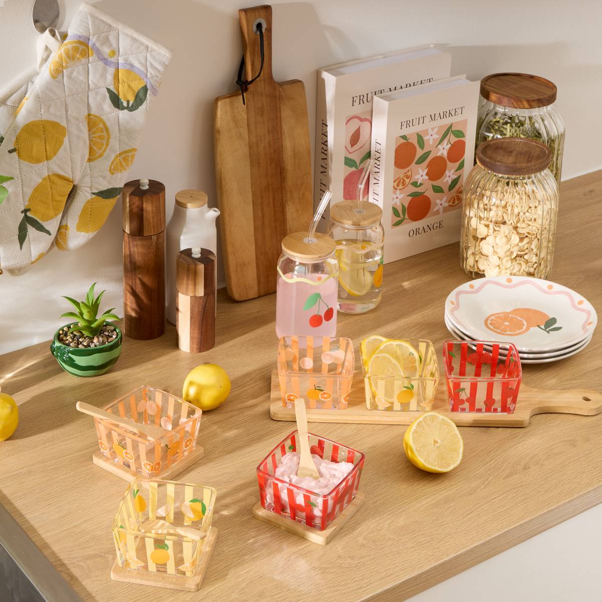 Juego de 6 platos de postre “Fruity”