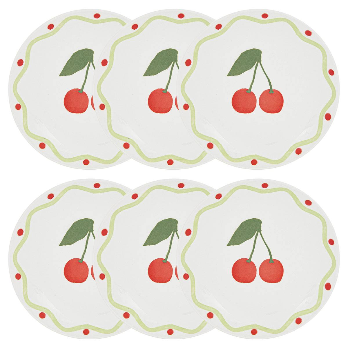 Juego de 6 platos de postre “Fruity”