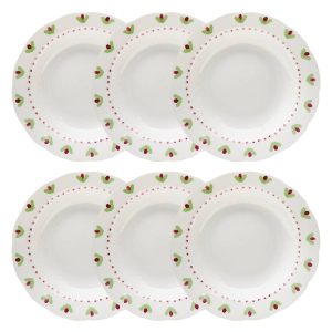 Juego de 6 platos hondos “Fleur De Rose”