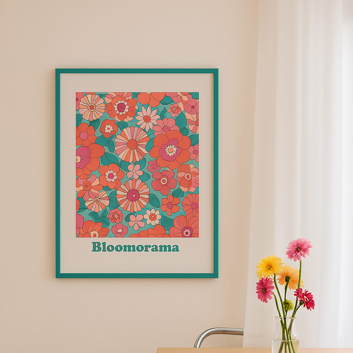 Lámina enmarcada “Bloomorama” 70×50 cm