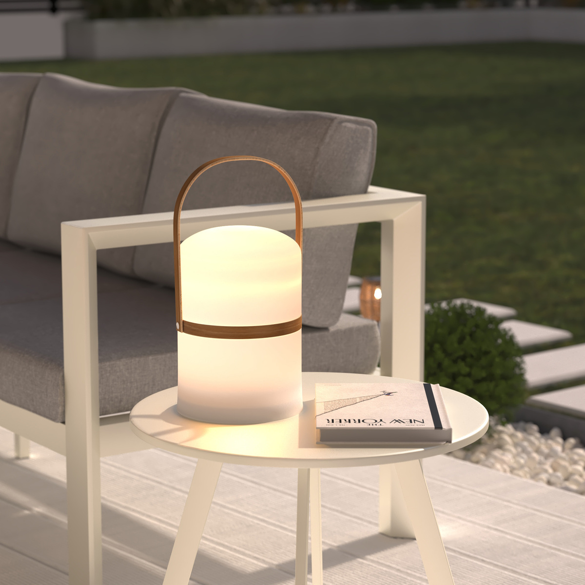 Lámpara de exterior KIARA recargable USB Blanca