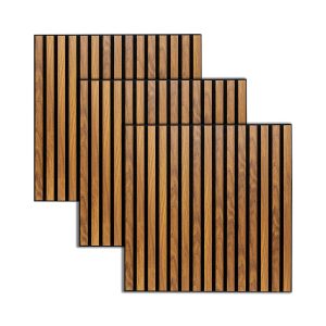 Lote de 3 paneles decorativos de listones de madera Colva