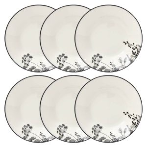 Lote de 6 platos hondos “White Floral”