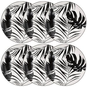 Lote de 6 platos llanos “Palme”