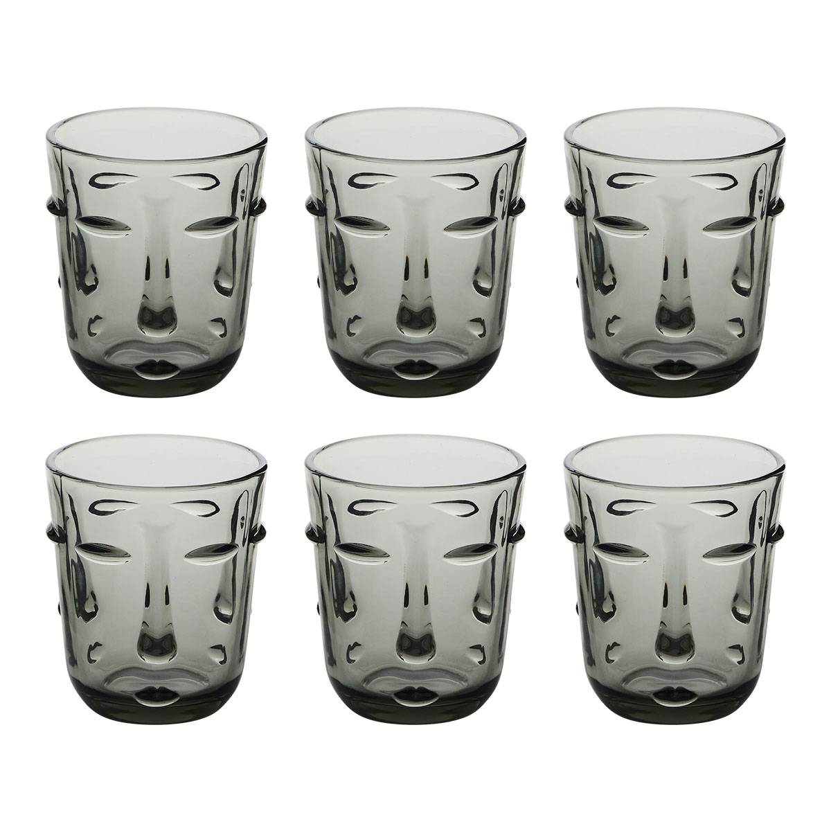 Lote de 6 vasos bajos “Visage”