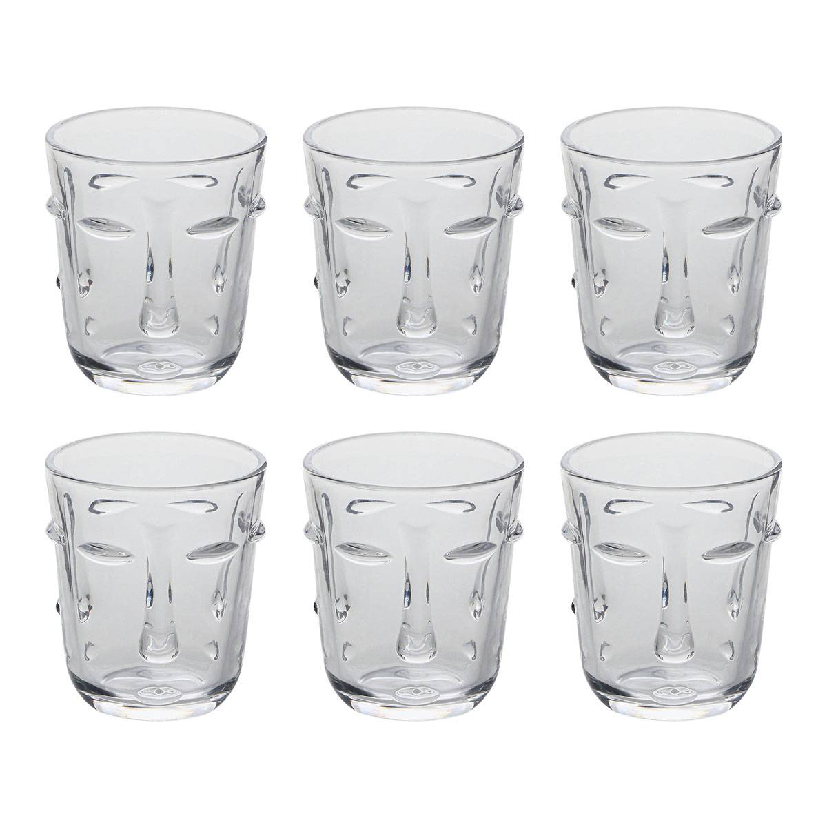 Lote de 6 vasos bajos “Visage”