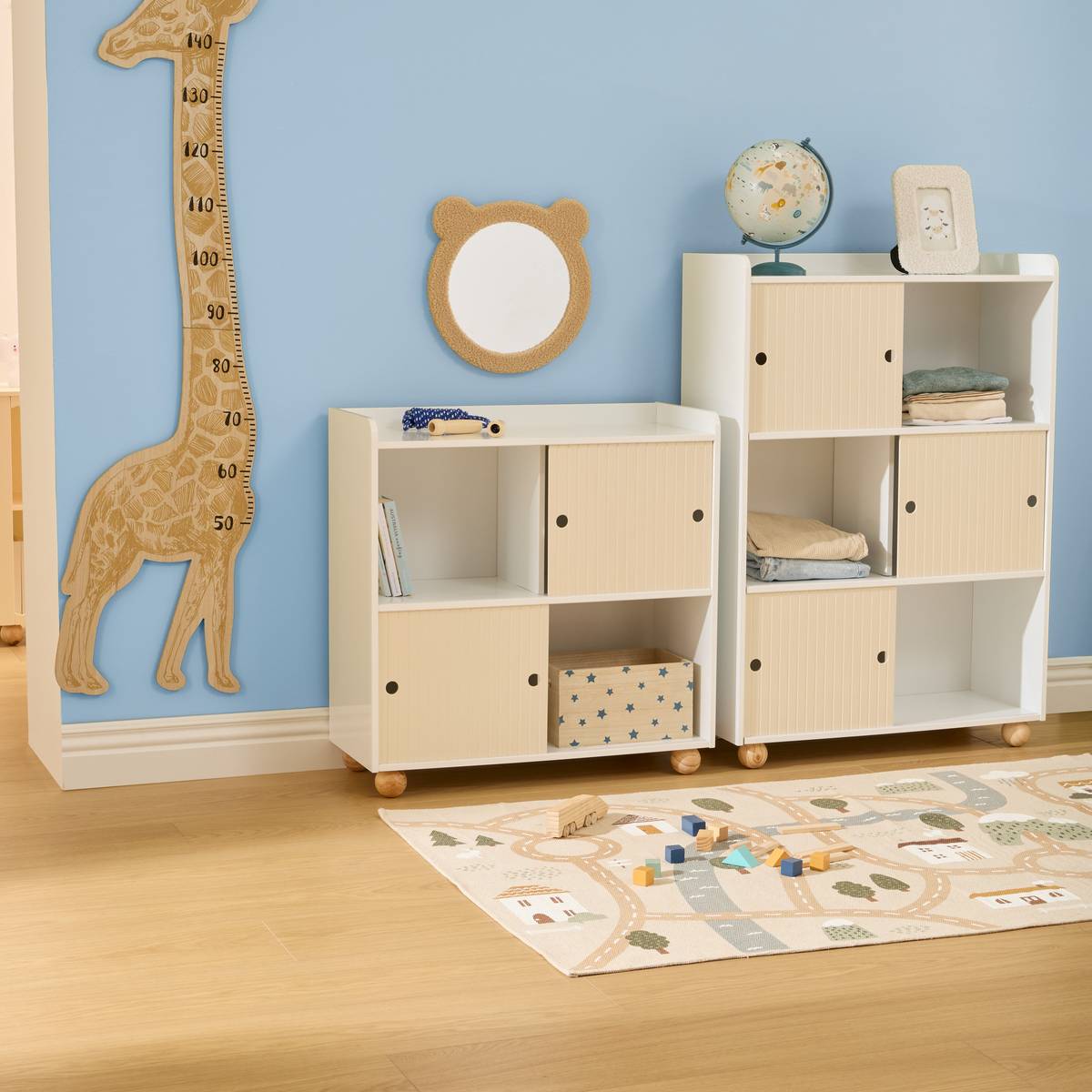 Mueble de almacenamiento infantil 2 puertas 1 nivel “Bouli”