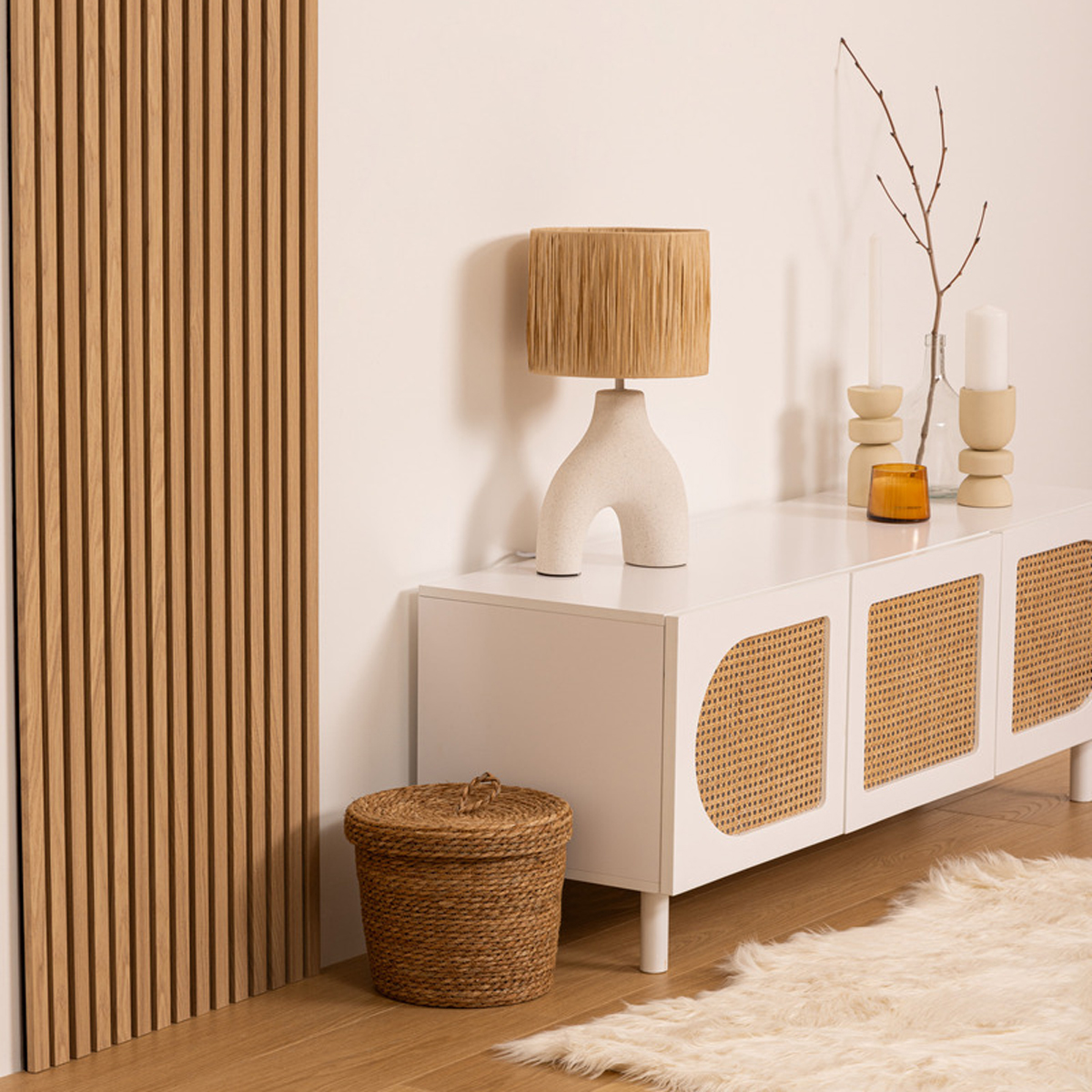 Panel decorativo de listones de madera “Colva”