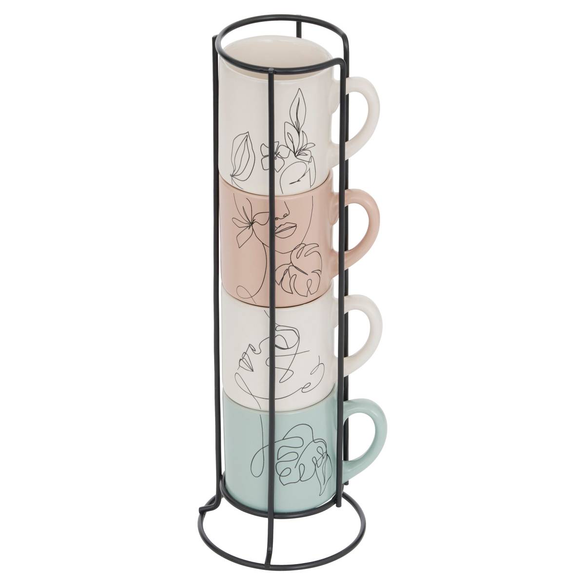 Soporte para 4 tazas “Rostro”
