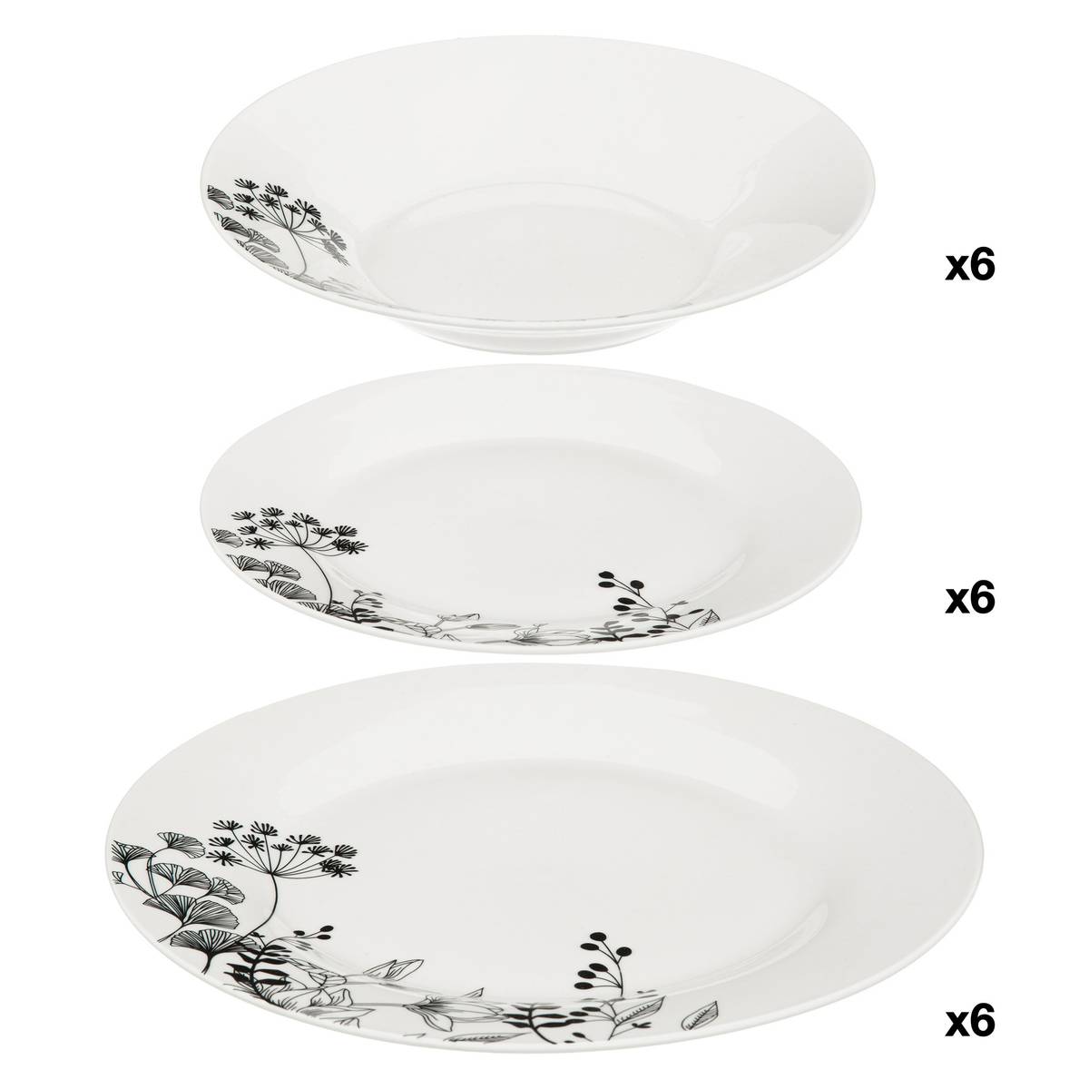Vajilla “White Floral”